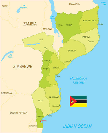 Mapa de Moçambique incluído na proposta